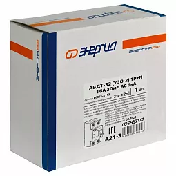 Купить УЗО Энергия АВДТ-32 30мА тип AC 6кА 2P 16A в Санкт-Петербурге