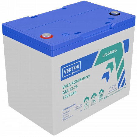 Купить Аккумуляторная батарея VEKTOR ENERGY GEL 12-75 в Санкт-Петербурге
